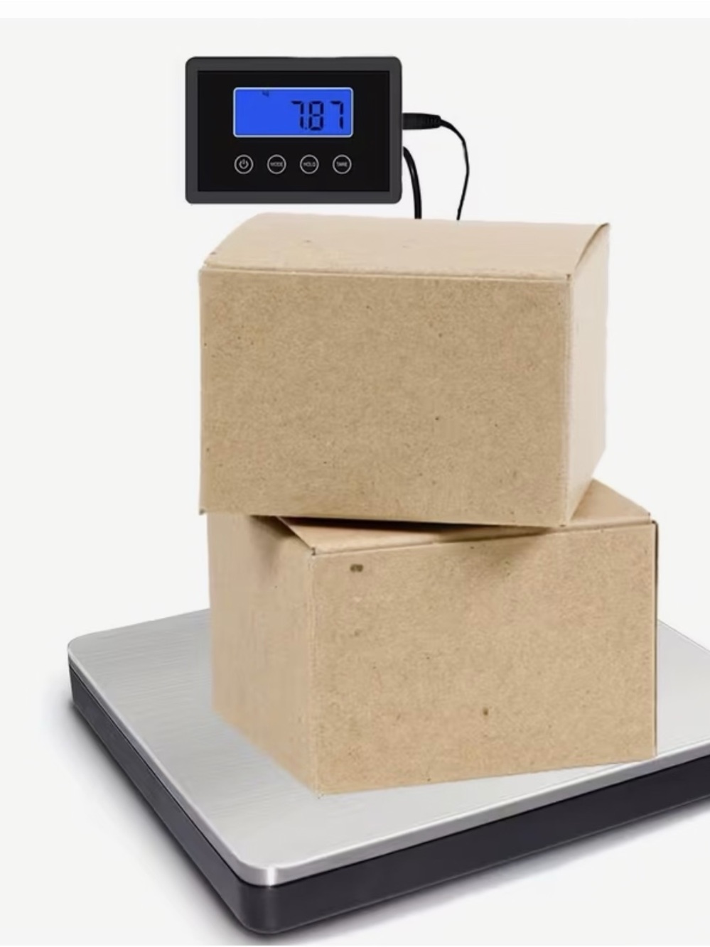 Digital Shipping Scale with Blue Backlit Display - Black/Silver